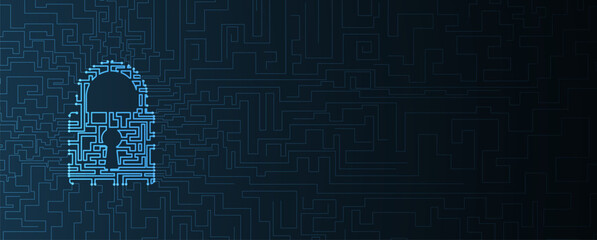 Cyber security. Internet technology concept. Privacy safety technology background.