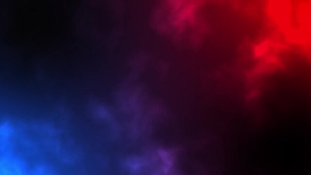 Thick smoke on red and blue background