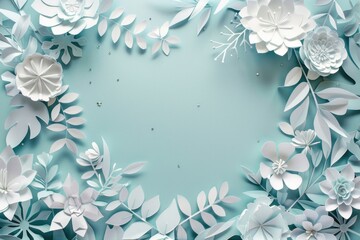 Elegant Paper Cut Floral Background for Spring and Summer Designs