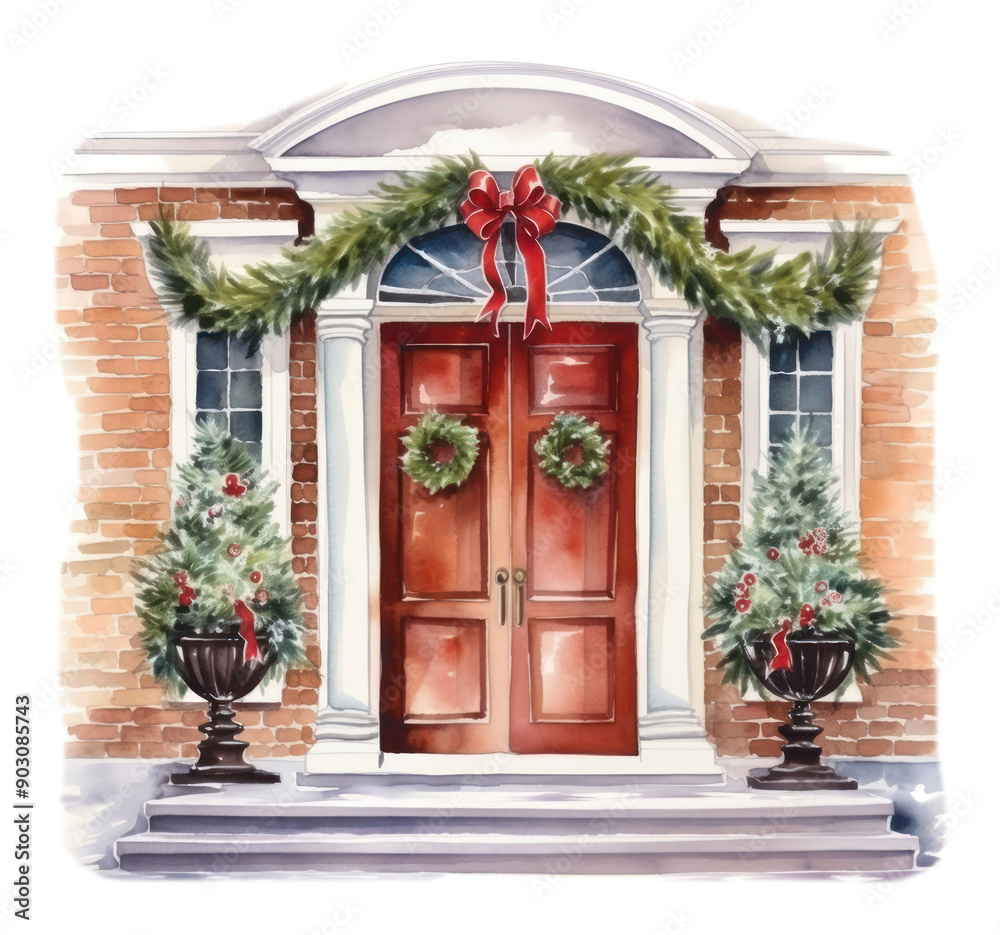 Wall mural png christmas decorations door architecture celebration