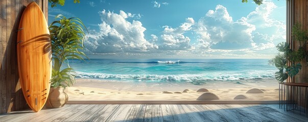 Blended work scenario with a laptop and a yoga mat, balanced lifestyle, integrating work and wellness