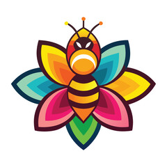 A vibrant and eye catching leaf bee logo design vector download
