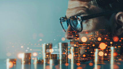 Entrepreneur strategizing based on GDP projections, successor, business development