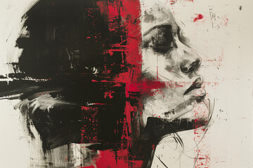 silhouette of a woman with a determined expression