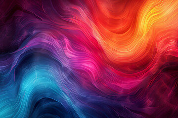 Fototapeta premium A colorful, abstract painting with a blue, red, and yellow line.