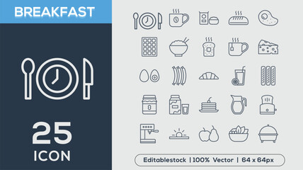 Breakfast icon collection vector illustrator