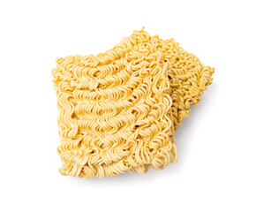Raw Instant Noodles Isolated, Dry Ramen Noodle, Uncooked Korea Vermicelli, Fast Chinese Pasta