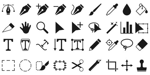 Graphic designer tools vector Icon pack