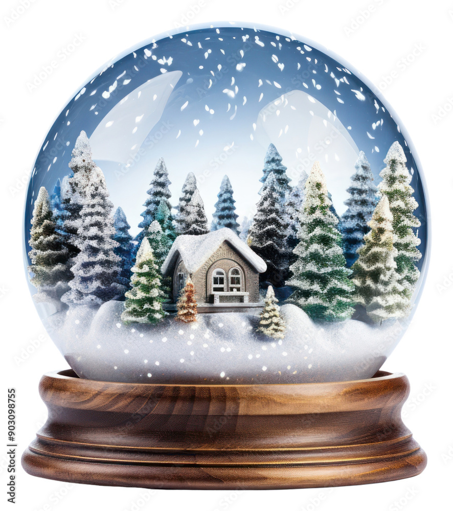 Poster PNG Globe christmas plant snow.