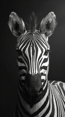 Black and white zebra portrait