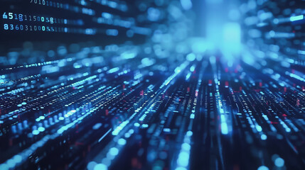 abstract Binary Data Software Programming Code Background , abstract communication, innovation future tech data, internet netwok. 3d rendering