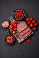 Delicious canned pink ham with salt, spices and herbs