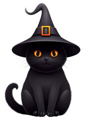 PNG Black cat witch hat animal mammal.
