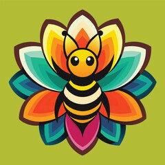 A vibrant and eye catching leaf bee logo design vector download