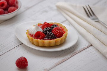 fresh pastries with summer fresh berries