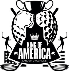 Golf tournament emblem King of America