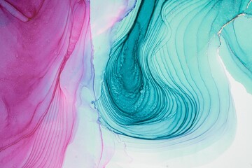 Fototapeta premium Original artwork photo of marble ink abstract art. High resolution photograph from exemplary original painting. Abstract painting was painted on HQ paper texture to create smooth marbling pattern.