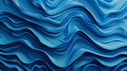 Obraz premium Abstract blue paper wave layers with flowing curves. Modern 3D background design ideal for creative concepts and visual art presentations.