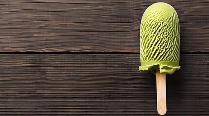 ice cream on wooden background