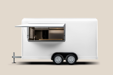 Food truck png mockup, transparent vehicle