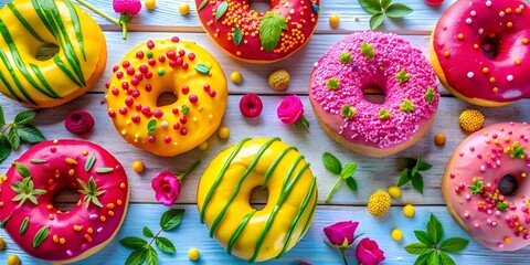 DECORATED COLORFUL DONUTS