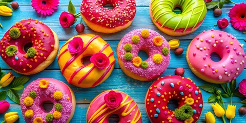 DECORATED COLORFUL DONUTS