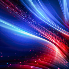 A blue and red wave with a lot of sparkles