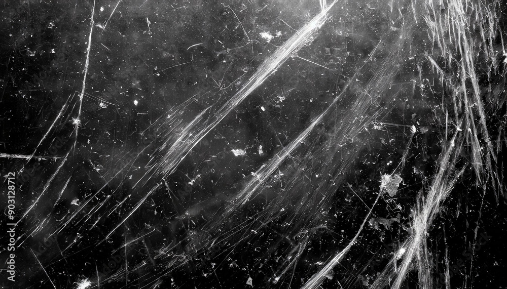 Aufkleber Abstract Background Featuring Intricate White Scratches and Splatter Patterns on a Dark, Grunge Textured Surface