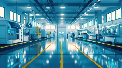 Fototapeta premium Advanced cleanroom assembly process, sterile environment, precision manufacturing