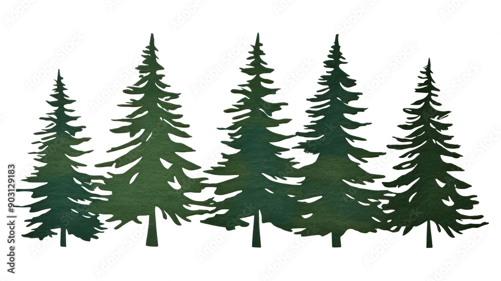 Canvas Prints png tree pine drawing plant.