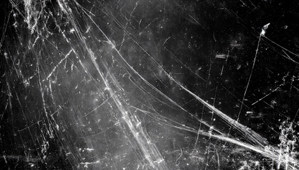 Abstract Background Featuring Intricate White Scratches and Splatter Patterns on a Dark, Grunge Textured Surface