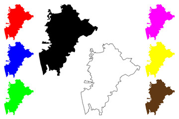 Kursk City (Russian Federation, Russia) map vector illustration, scribble sketch City of Kursk map