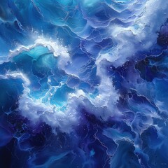 A wave with a blue and purple color scheme