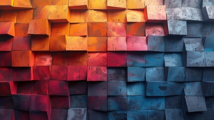 3D abstract multicolored geometric background