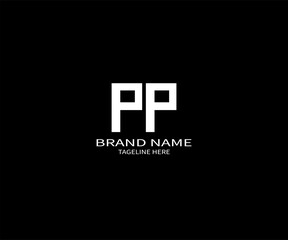 PP letter logo creative design. PP unique design. PP letter logo design on black background.