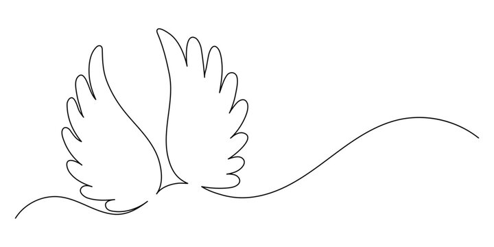 recommend clip art: Angel wings. Continuous line drawing.