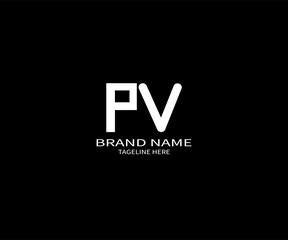 PV letter logo creative design. PV unique design. PV letter logo design on black background