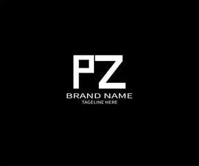 PZ letter logo creative design. PZ unique design. PZ creative initials letter logo concept. PZ letter logo design on black background
