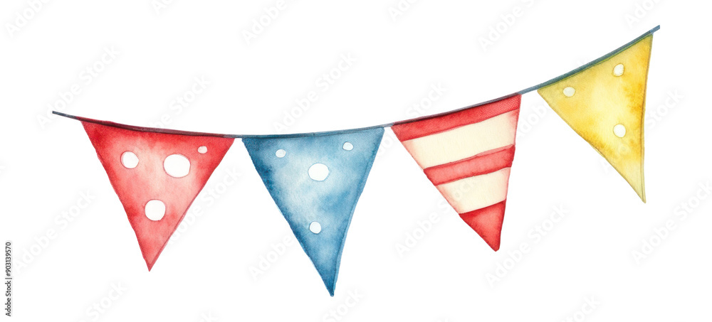 Canvas Prints Party bunting png watercolor object, transparent background