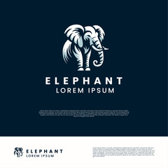 minimalist and modern elephant logo design