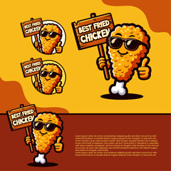 vector fried chicken character
