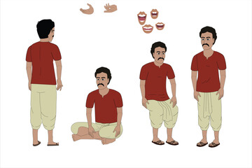 Indian man cartoon character. moral stories for the best cartoon character.