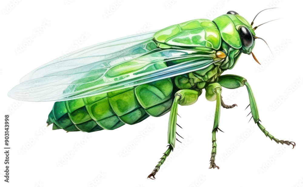 Wall mural PNG Cicada insect animal green.