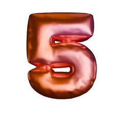 Letter number 5 Shaped Balloons