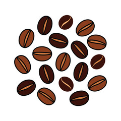 Piles of Coffee Beans Vector Illustration.