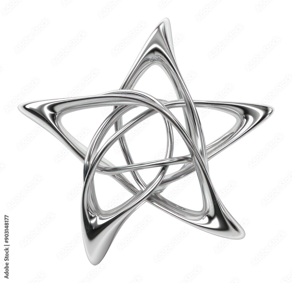 Wall mural PNG A star silver jewelry shape.