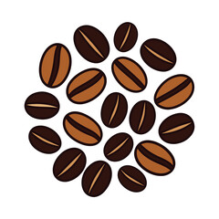 Piles of Coffee Beans Vector Illustration.