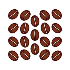 Piles of Coffee Beans Vector Illustration.