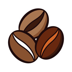 Piles of Coffee Beans Vector Illustration.