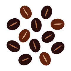 Fototapeta premium Piles of Coffee Beans Vector Illustration.